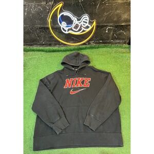 Vintage Nike Y2K Dark Blue/Red Hoodie sweatshirt‎ Big Logo Mens size XXL